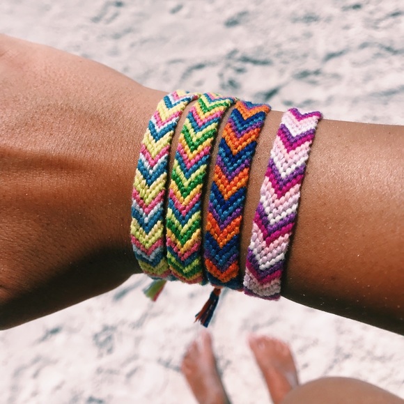 Colorful chevron friendship bracelet handwoven bracelet modern chevron woven jewelry